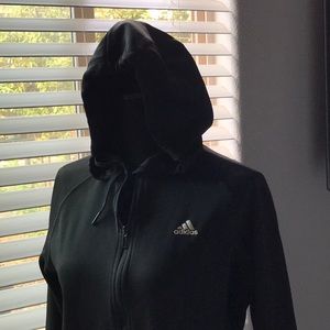 Adidas Big Girls S Black full zip hoodie.